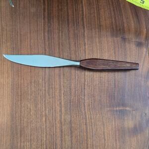 Vintage Fleetwood Designer Teak Handle Steak Butter Knife Retro Mid Century MCM